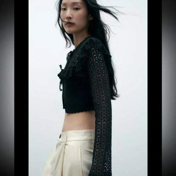 ZARA COMBINATION KNIT CARDIGAN - Picture 11 of 11